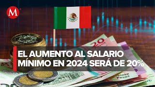 ¡Aumento a salario mínimo 2024 AMLO da a conocer de cuánto será el incremento [upl. by Anikehs640]