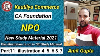 CA Foundation  NPO  illustration 4 5 6 amp 7  Study Material 2021  Part 11 [upl. by Anyahc]