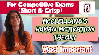 McClellands Human Motivation Theory  TETsUGC NETSET  Inculcate Learning  By Ravina [upl. by Llerehs]