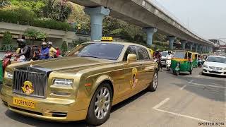 TAXI RollsRoyce GOLD PHANTOM in INDIA  PUBLIC REACTIONS [upl. by Pallua]