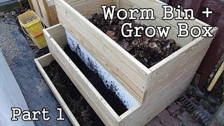 Compost Worm Bin  Grow Box Garden Planter  part1 DIY [upl. by Yartnod]