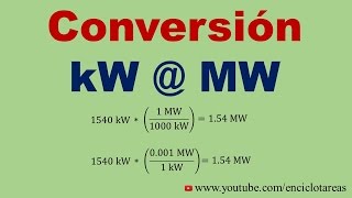 Convertir de Kilowatt a Megawatt kW a MW [upl. by Neelear376]