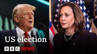 Kamala Harris closing gap on Donald Trump in US election race  BBC News [upl. by Eidac]