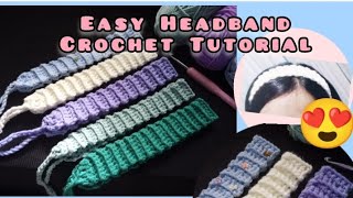 Easy Headband Crochet Tutorial  Eighteen Crafts crochet forbeginners [upl. by Selinski364]