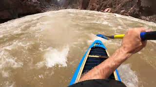 Canoeing Sockdolager Rapid mile 791 Grand Canyon June 2023 [upl. by Kowtko]