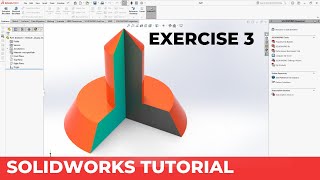 Solidworks Tutorial for beginners  Exercise 3 [upl. by Sirroned]