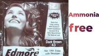 Edmore hair colour review  shade dark brown 43  in urdu  hindi  FariaJaved [upl. by Annaul]