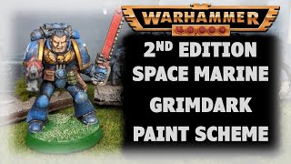 A retro marine with a grimdark paint scheme  Space Marine Sergeant  Warhammer 40k 2nd edition [upl. by Assenav]