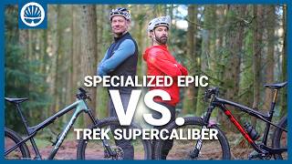 Trek Supercaliber Vs Specialized Epic Review  XC Race Bikes Showdown [upl. by Yanej788]