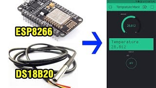 DS18B20 giao tiếp ESP8266 NodeMCU hiển thị nhiệt độ trên điện thoại AndroidiOS Blynk [upl. by Stew983]