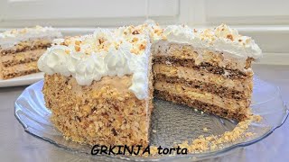 Torta GRKINJA starinska torta sa orasimaplazmomcrnom i belom cokoladom [upl. by Raybourne]