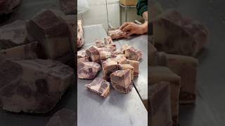 Beef tails oxtail meat frozen and cutting skillsshorts [upl. by Notserp]