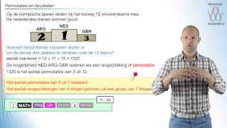 Combinatoriek  permutaties en faculteiten  WiskundeAcademie [upl. by Ihsorih]