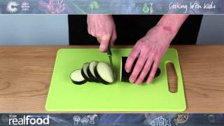 How to dice an aubergine  Cooking with kids [upl. by Nnaitsirhc]