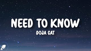 Doja Cat  Need To Know Lyrics [upl. by Ahsam357]