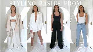 STYLING ZARA BASICS  NEUTRAL STYLE  CAPSULE WARDROBE 2021  BLAZERS MOM JEANS WIDE LEG TROUSERS [upl. by Lejeune524]