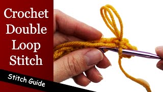 How to Crochet the Double Loop Stitch  Stitch Guide [upl. by Gerda]