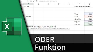 Excel Oder Funktion  ODER ✅ Tutorial [upl. by Zelda837]