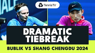 Alexander Bublik vs Juncheng Shang Dramatic Tiebreak  Chengdu 2024 [upl. by Tterrab231]