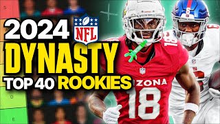 Top 40 Rookie Rankings for Dynasty Fantasy Football Drafts [upl. by Bushore]