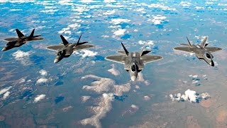 F22 Fighters Fly Over South Korea in Show of Force [upl. by Rawlinson]