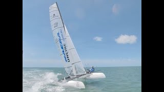 Nacra F18 Evolution sailed by Kean Edge Racing training the day before the 2024 National Titles [upl. by Bolger886]