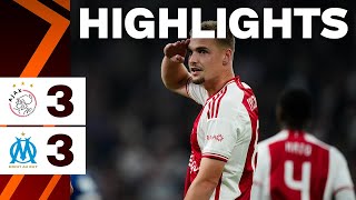 First game of the group stage 📊  Highlights Ajax  Olympique Marseille  UEFA Europa League [upl. by Nesila]