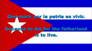 Cuba National Anthem English lyrics [upl. by Anawot]