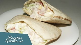 Pan de pita relleno  Con pollo [upl. by Fletch776]