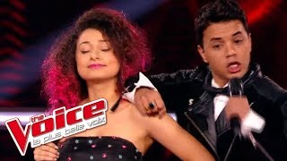 Nina Simone – Feeling Good  Yannsine Jebli VS Dalia Chihe  The Voice France 2015  Battle [upl. by Idrahs]