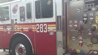 FDNY ENGINE 283 RESPONDING TO EMS BOX 1625 FOR A PEDESTRIAN STRUCK BY A VEHICLE ON E NEW YORK AVE [upl. by Aisereht]