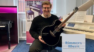 Yamaha APX600 Electro Acoustic Guitar  Demonstration amp Review  James From Rimmers Music [upl. by Emelia509]