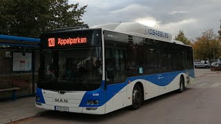 bus ride Hallstahammar sweden line 120 från kolbäck järnvägsstation till Hallstahammar centrum [upl. by Darcia]