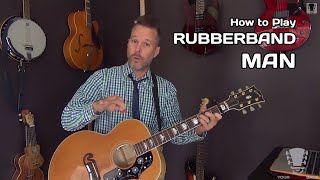 Rubberband Man by The Spinners  Acoustic Guitar Lesson [upl. by Micki631]