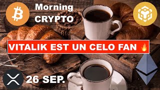 🚨26 SEP 2024☀️☕️🥐 VITALIK VALIDE LE PROJET CELO ✅ 2 JOURS POUR FAIRE PETER LE BITCOIN DES 65K 👀 [upl. by Towny776]