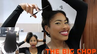 THE BIG CHOP from relaxed to natural hair journey 4B4C hairlittle rant [upl. by Weitman908]