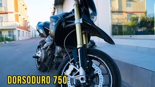 Aprilia Dorsoduro 750 Startup Sound amp Wheelie Training [upl. by Leahcam]