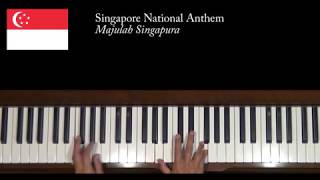 Singapore National Anthem quotMajulah Singapuraquot Piano Tutorial [upl. by Aicirtan]