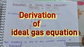 Derivation of ideal gas equation Physical chemistry notes easy notes for bsc chemistry 1st year [upl. by Inor]