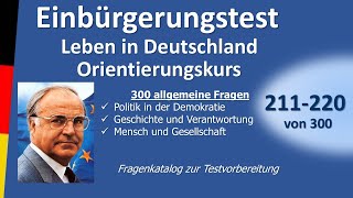 Einbürgerungstest Leben in DeutschlandOrientierungskurs 211220 von 300 [upl. by Kostman417]