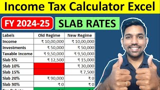 Income Tax Calculator FY 202425 in EXCEL  Old vs New Tax Regime Calculation [upl. by Yderf551]