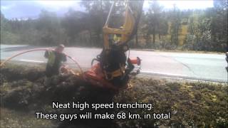 Fiber across fjell Mole plowing in rocky terrain [upl. by Naujed12]