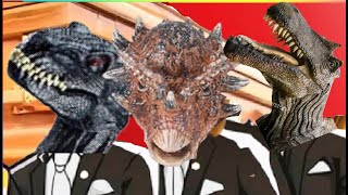 Indoraptor Vs Triceraptops Vs Spinosaurs  Coffin Dance Meme Cover [upl. by Somisareg]