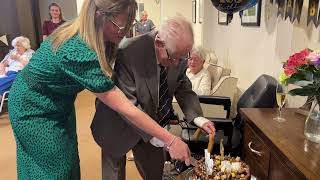 John Shannon 108 cutting his cake [upl. by Plate]