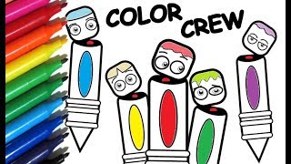 Coloring Pages COLOR CREW How to paint Color Crews pencils  Color Toys for Kids [upl. by Nnuahs]