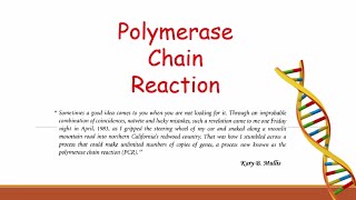 polymerase chain reaction PCRPart 1 [upl. by Lorak751]