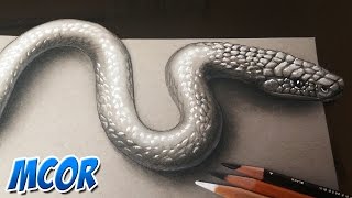 Como Dibujar una Serpiente 3D Realista [upl. by Enerahs435]