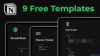 9 FREE Notion templates that will 10x your productivity [upl. by Ylloh]