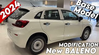 BALENO BASE MODEL MODIFICATIONS WITH PRICE SIGMA WHITE 2024 [upl. by Llemij]