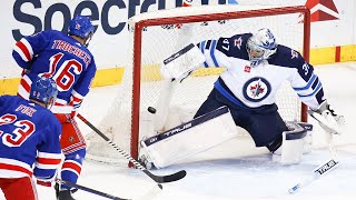 Connor Hellebuyck stymies Rangers with a 50save performance [upl. by Kcirrad781]